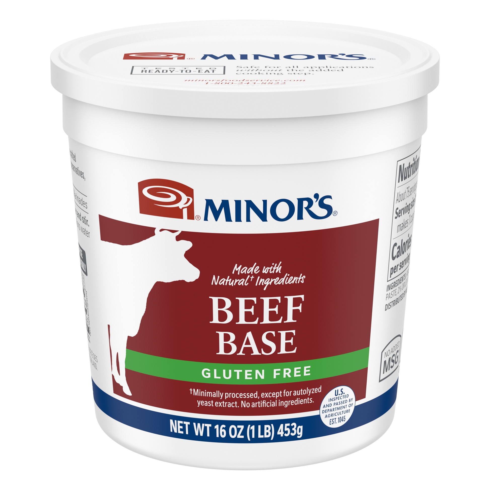 Minor's All Natural Beef Base - 16 oz - #383