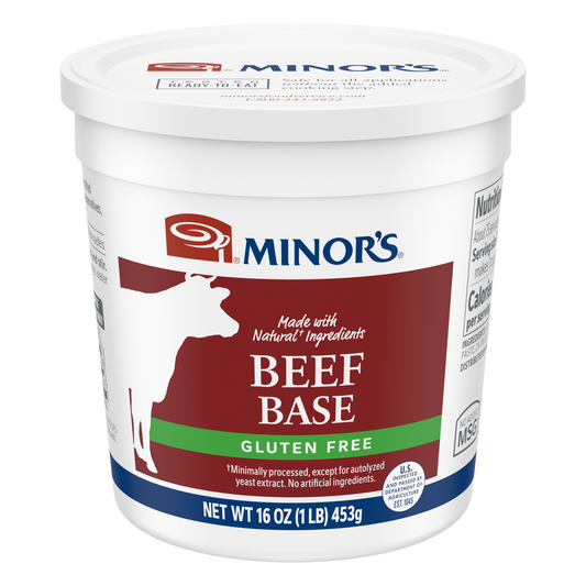 Minor's All Natural Beef Base - 16 oz - #383
