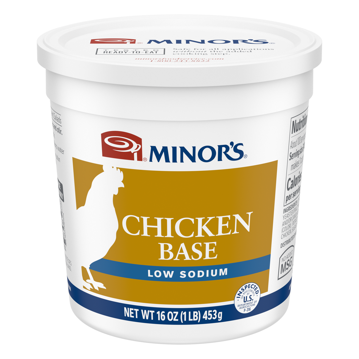 Minor's Low Sodium Chicken Base (no added MSG)  1 lb - #462